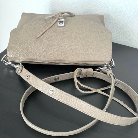Rebecca Minkoff Darren Pebbled Leather Shoulder Crossbody Bag in Taupe - Picture 4 of 16
